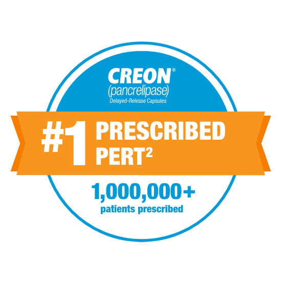 CREON® (pancrelipase) #1 Prescribed PERT with 1,000,000+ patients prescribed.